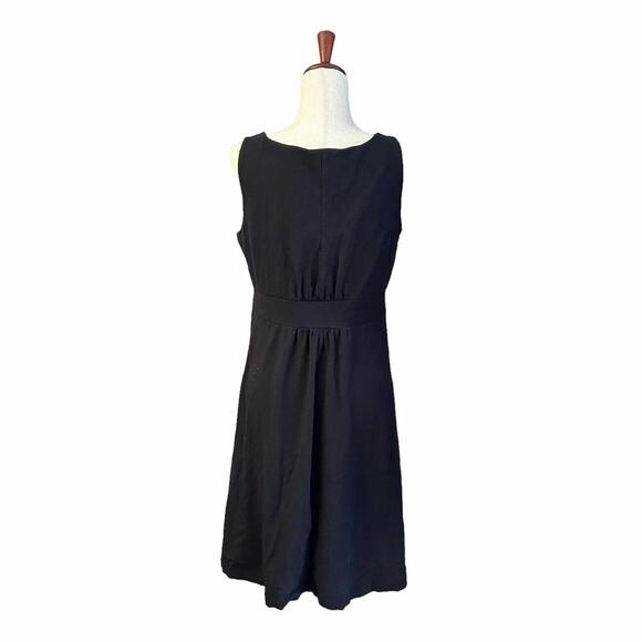 Lands‎ End Dress Size Medium Women's Black Sleeveless V-Neck Soft Knit Fit Midi - Picture 6 of 10
